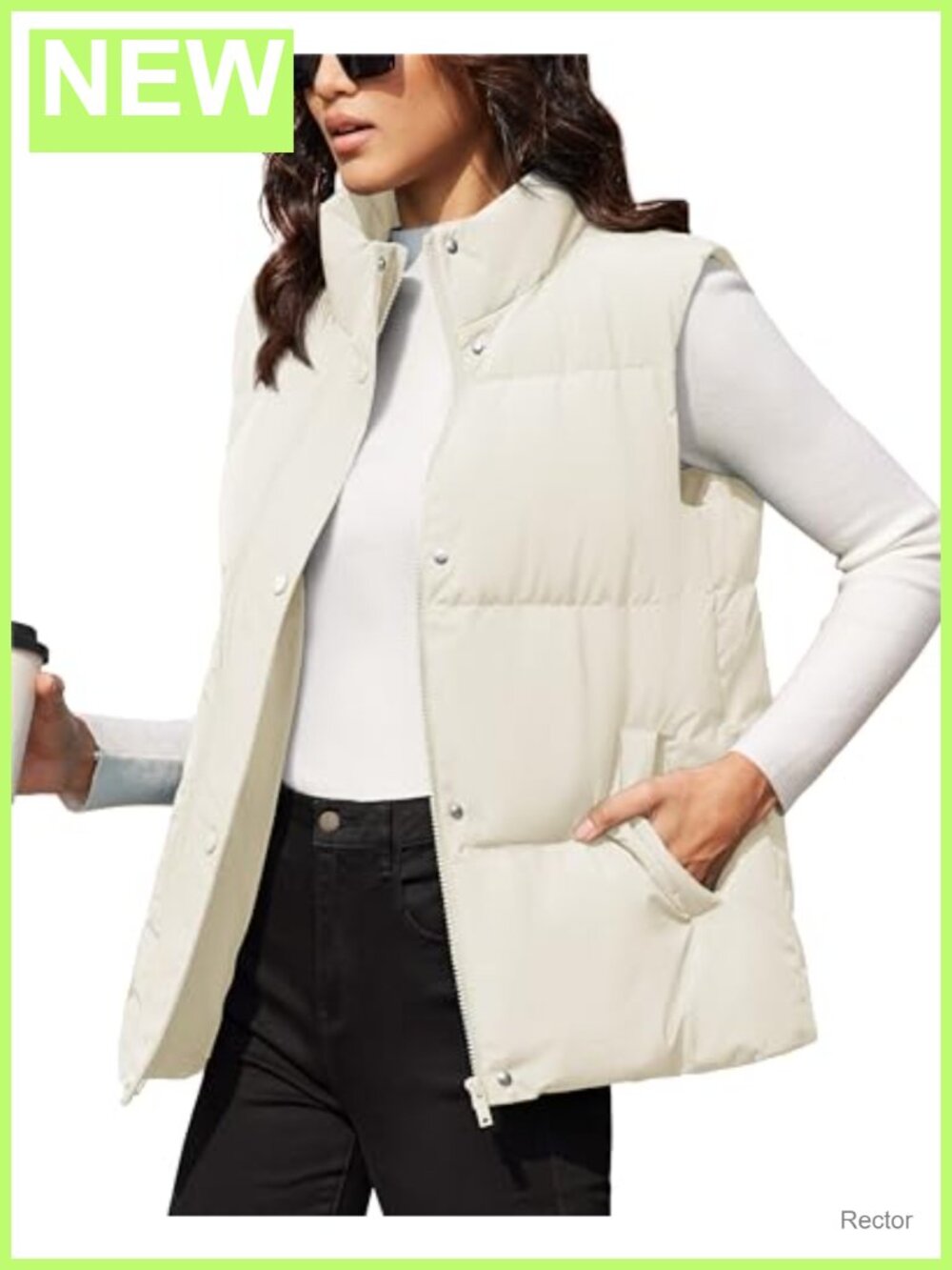 Women's Oversized Down Puffer Vest Sleeveless Quilted Winter Coat